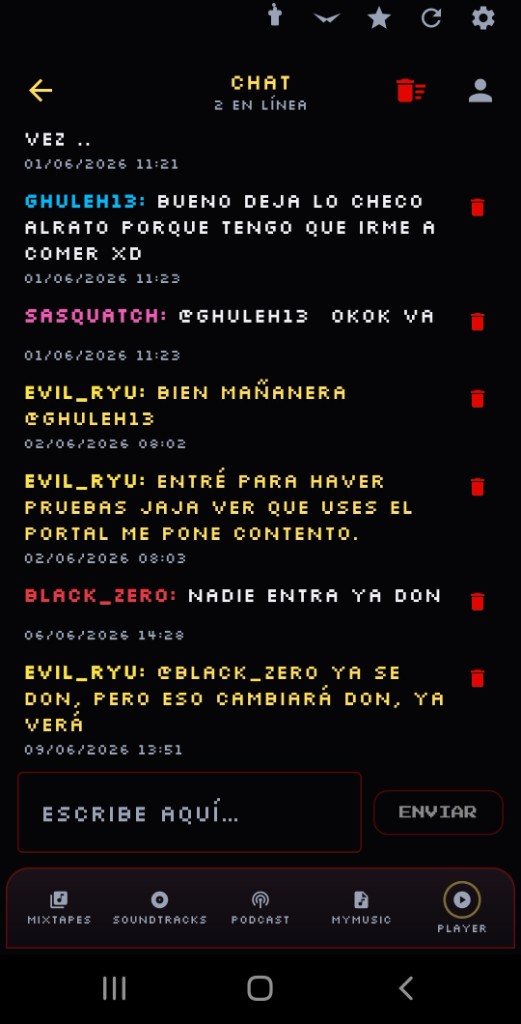 V-Player: chat de la comunidad